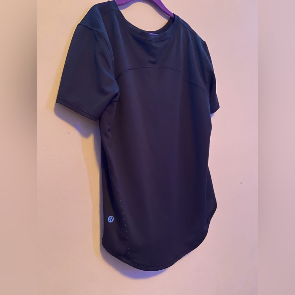 Lululemon High Neck Running and Training T-Shirt In Color- Black Size- 2